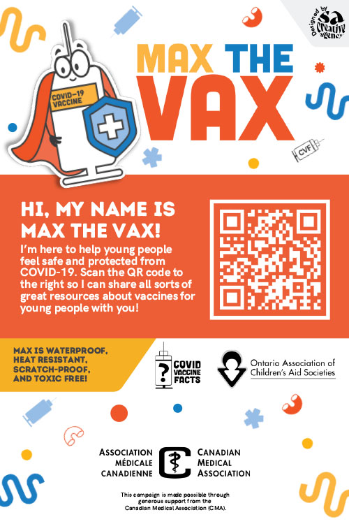 Max the Vax flyer in English