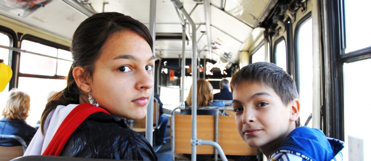 kids on a bus