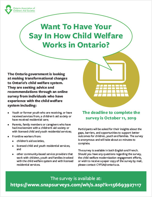 Ontario Government Child Welfare Online Survey