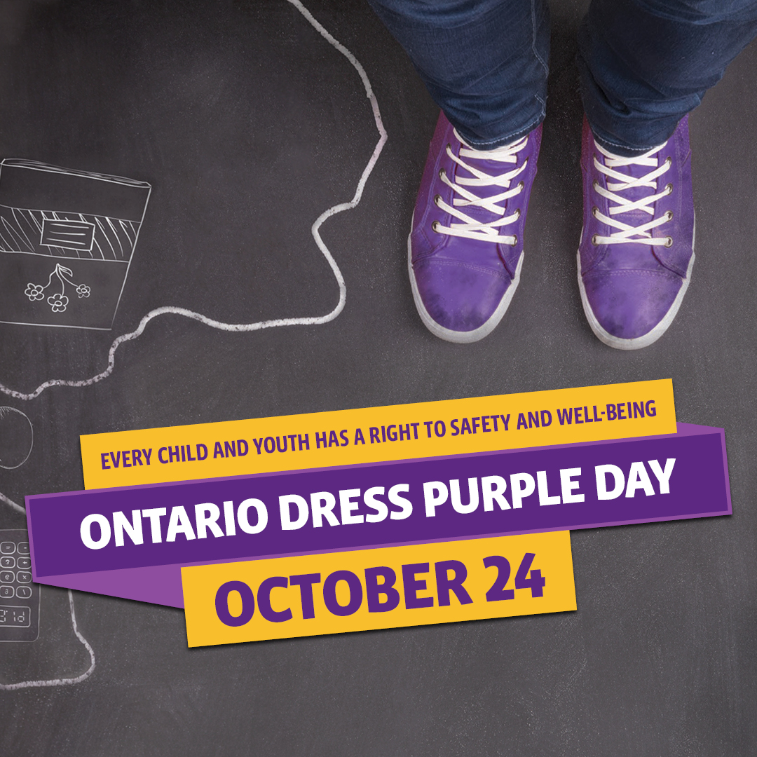 Le 24 octobre est la Journée Passez au mauve de l’Ontario : La campagne des sociétés d’aide à l’enfance demande aux adultes de réfléchir davantage à la façon dont ils peuvent aider les enfants et les jeunes dans leur vie