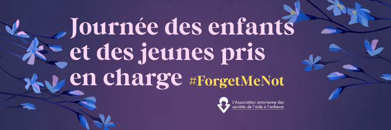 forget me not flowers with text Children and Youth in Care Day and hashtag forget me not