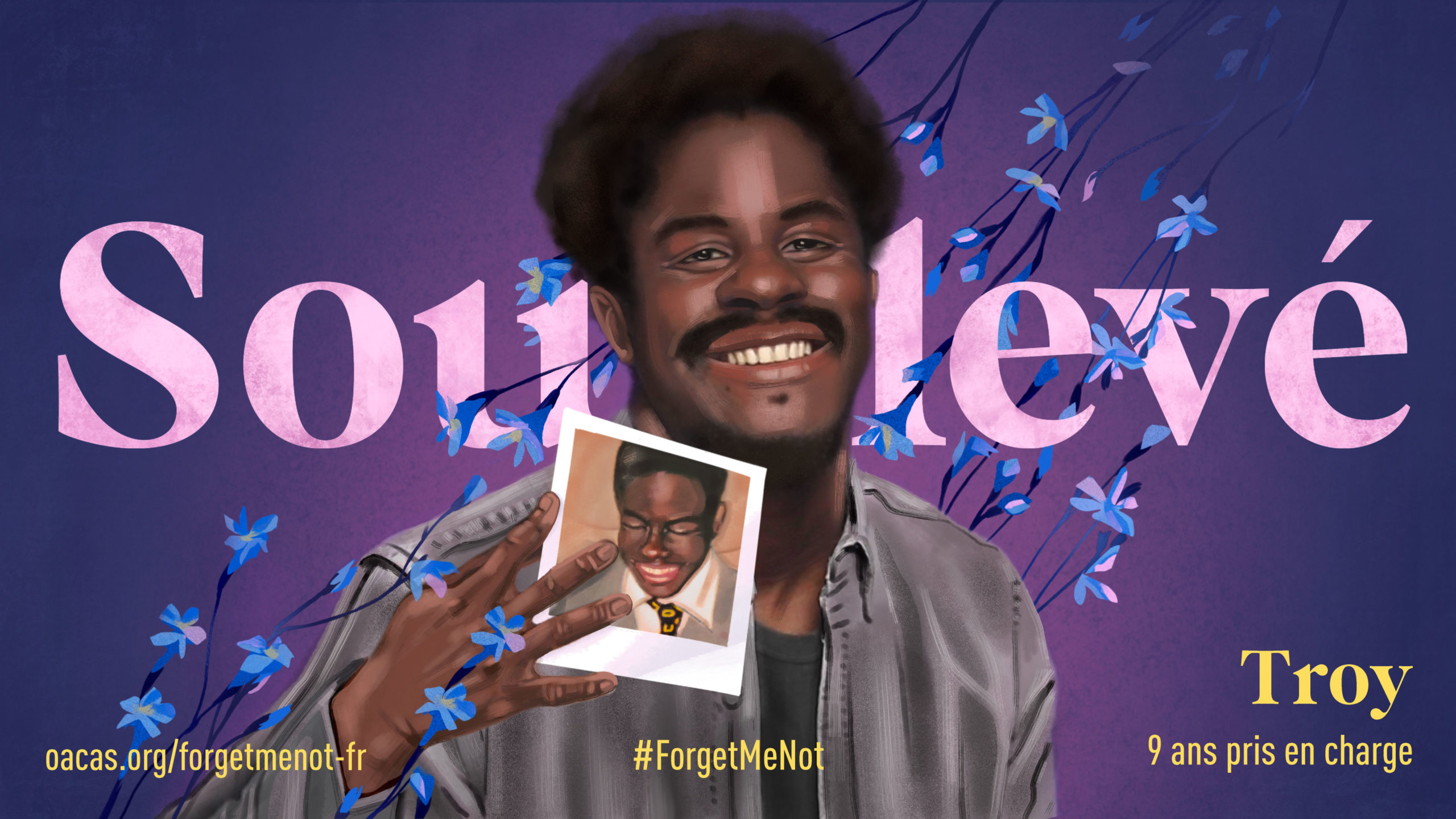 ILLUSTRATION OF BLACK MAN HOLDING A POLAROID OF A BABY PHOTO WITH WORDS LIFTED BEHIND HIM